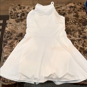 all in motion White High-Neck Skater Dress